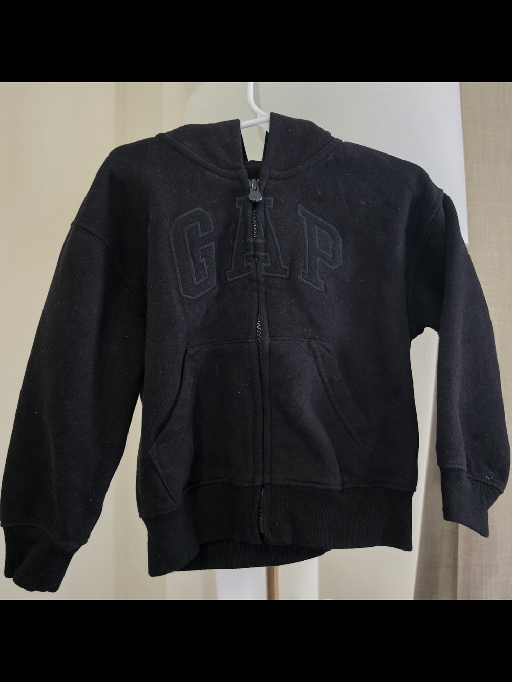 GAP Black Kids Zip Hoodie with Logo